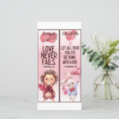 かわいいクリスチャンラブ聖書の詩子供用ブックマーク カード (スタンド正面)