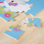 かわいいクリスチャン小さな少年ブルーラムクロスバプテスマ ジグソーパズル (側面)