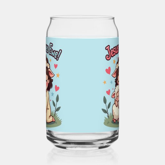 かわいいクリスチャン「イエズラブエウ」パステルデザイン ガラス缶 (左)
