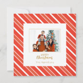 かわいいクリスマスああ何おもしろいフォトフラットカード (裏面)