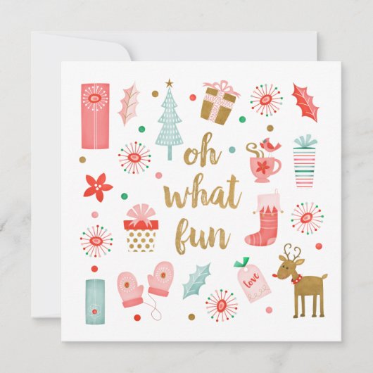 かわいいクリスマスああ何おもしろいフォトフラットカード (正面)