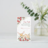 かわいいクリスマスああ鹿の赤ちゃんシャワーおむつラッフル エンクロージャーカード (スタンド正面)