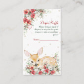 かわいいクリスマスああ鹿の赤ちゃんシャワーおむつラッフル エンクロージャーカード (正面)