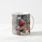 かわいいクリスマスうさぎの冬の休日のコーヒーマグ コーヒーマグカップ (正面右)