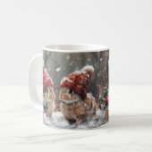 かわいいクリスマスうさぎの冬の休日のコーヒーマグ コーヒーマグカップ (正面左)