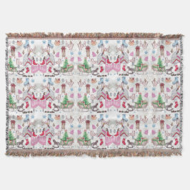 かわいいクリスマスおとぎ話絵を描手 スローブランケット