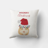 かわいいクリスマスおもしろいハムスター動物サンタハット クッション (裏面)