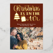 かわいいクリスマスが近づいてる フォト フォイル 箔シーズンカード (正面)