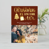 かわいいクリスマスが近づいてる フォト フォイル 箔シーズンカード (立ち正面)