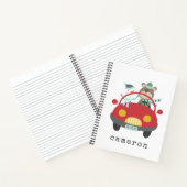 かわいいクリスマスくまさん雪だるま赤い車カスタム名前 ノートブック