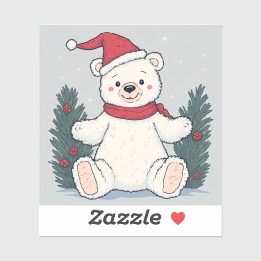 かわいいクリスマスくまステッカー シール (シート)
