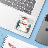 かわいいクリスマスくまステッカー シール (ノートパソコンとiPhone)
