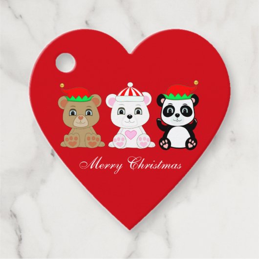 かわいいクリスマスくま3兄弟 フェイバータグ (正面)