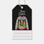 かわいいクリスマスくるみ割り醜いクリスマスセーター ギフトタグ (正面)