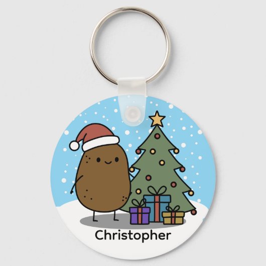 かわいいクリスマスじゃがいも オーダーメイド キーホルダー (正面)