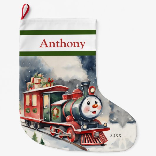 かわいいクリスマスたち少年たち ラージクリスマスストッキング (正面)