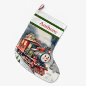 かわいいクリスマスたち少年たち ラージクリスマスストッキング (正面 (吊り時))
