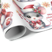 かわいいクリスマスねずみクマ  名前を入れて 子供 ラッピングペーパー (ロールコーナー)