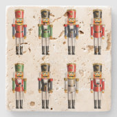 かわいいクリスマスのくるみ割りの兵士 ストーンコースター (正面)