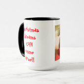 かわいいクリスマスのさらさ、クリスマスの夢は本当を来ることができます! マグカップ (正面左)