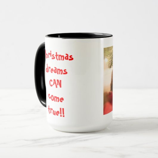 かわいいクリスマスのさらさ、クリスマスの夢は本当を来ることができます! マグカップ (正面左)