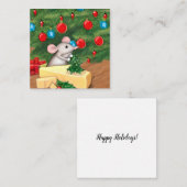 かわいいクリスマスのねずみ ノートカード (正面/裏面)