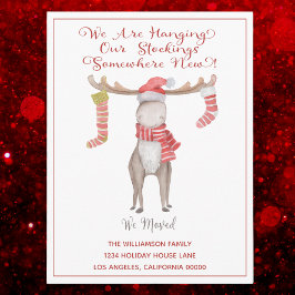 かわいいクリスマスのもみじ　引越しのお知らせ　ホリデーシーズンの移動 案内ポストカード