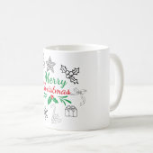 かわいいクリスマスのらくがきコーヒーマグ コーヒーマグカップ (正面右)