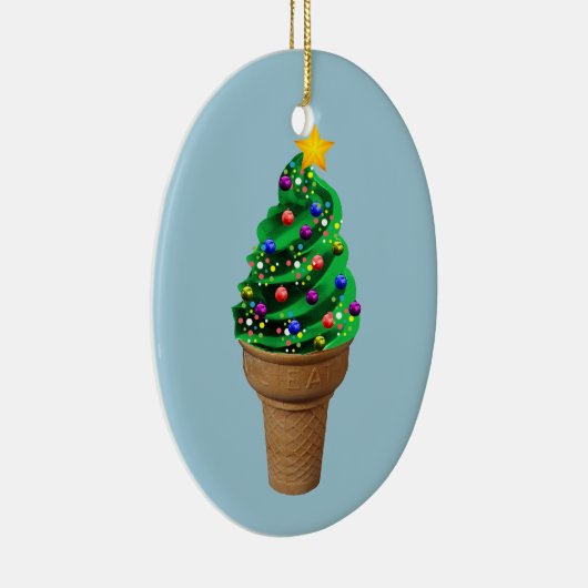 かわいいクリスマスのアイスクリームの木のモダンなオーナメント セラミックオーナメント (右)