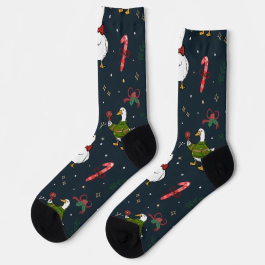 かわいいクリスマスのアヒルの靴下 ソックス (左)