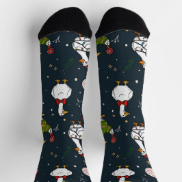 かわいいクリスマスのアヒルの靴下 ソックス