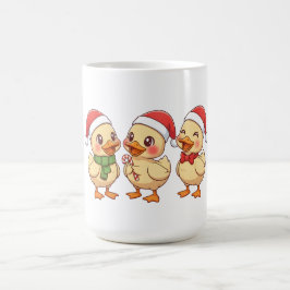 かわいいクリスマスのアヒル | 楽しいホリデー コーヒーマグカップ