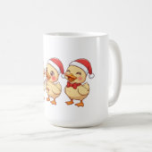 かわいいクリスマスのアヒル | 楽しいホリデー コーヒーマグカップ (正面右)
