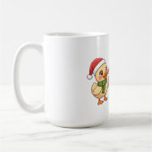 かわいいクリスマスのアヒル | 楽しいホリデー コーヒーマグカップ (左)