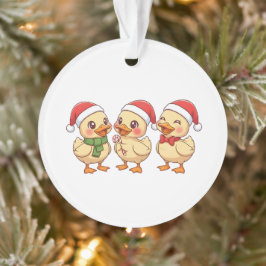 かわいいクリスマスのアヒル | 祝祭のホリデー オーナメント