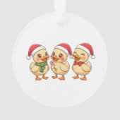 かわいいクリスマスのアヒル | 祝祭のホリデー オーナメント (裏面)