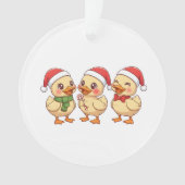 かわいいクリスマスのアヒル | 祝祭のホリデー オーナメント (正面)