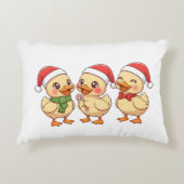 かわいいクリスマスのアヒル | 祝祭の休日 アクセントクッション (正面)
