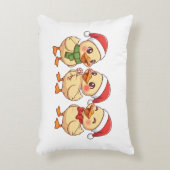 かわいいクリスマスのアヒル | 祝祭の休日 アクセントクッション (正面(垂直))