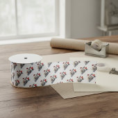 かわいいクリスマスのアルパカ サテンリボン