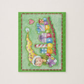 かわいいクリスマスのイモムシ列車とプレゼント ジグソーパズル (縦)