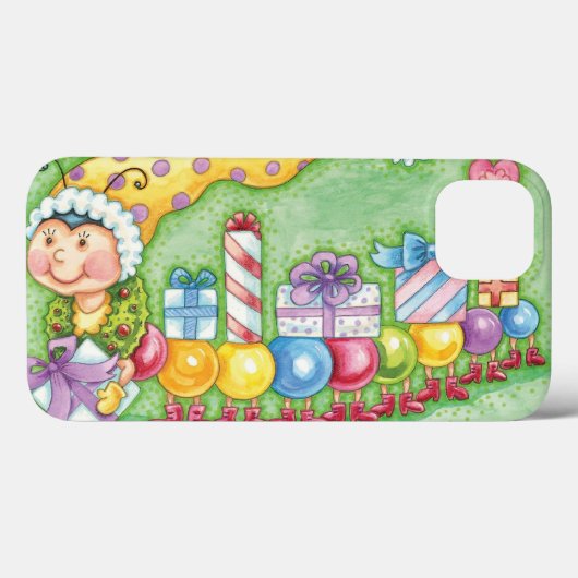 かわいいクリスマスのイモムシ列車とプレゼント Case-Mate iPhoneケース (裏面 (横))