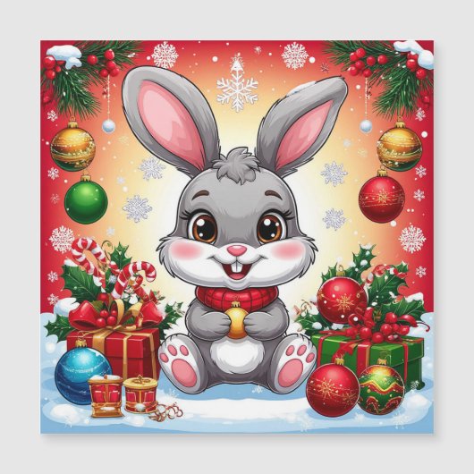 かわいいクリスマスのウサギ (正面)