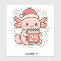 かわいいクリスマスのウーパールーパー ステッカー | かわいいホリデー
