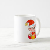 かわいいクリスマスのエルフとハート コーヒーマグカップ (正面右)