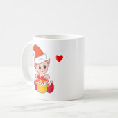 かわいいクリスマスのエルフとハート コーヒーマグカップ (正面左)