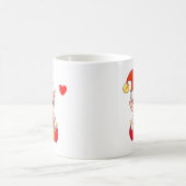 かわいいクリスマスのエルフとハート コーヒーマグカップ (中央)