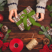 かわいいクリスマスのエルフ フェスティブレター B ラッピングペーパー