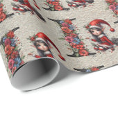 かわいいクリスマスのエルフ フェスティブレター I ラッピングペーパー (ロールコーナー)