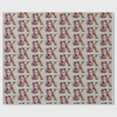 かわいいクリスマスのエルフ フェスティブレター X ラッピングペーパー (フラット)